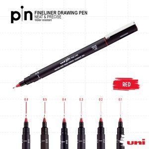 Uni Pin - RED Fine liner Drawing Pen