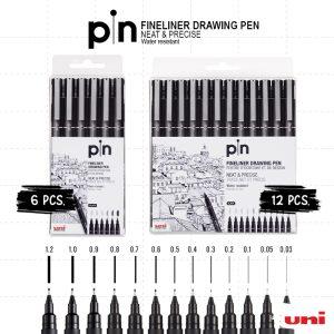 Uni Pin  Fine liner Drawing Pen - Complete Set